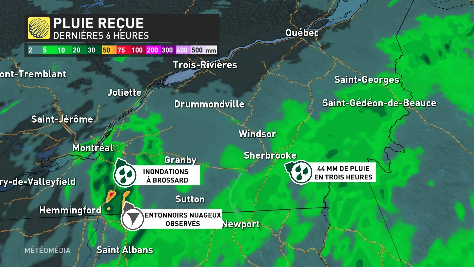 Pluie reçue