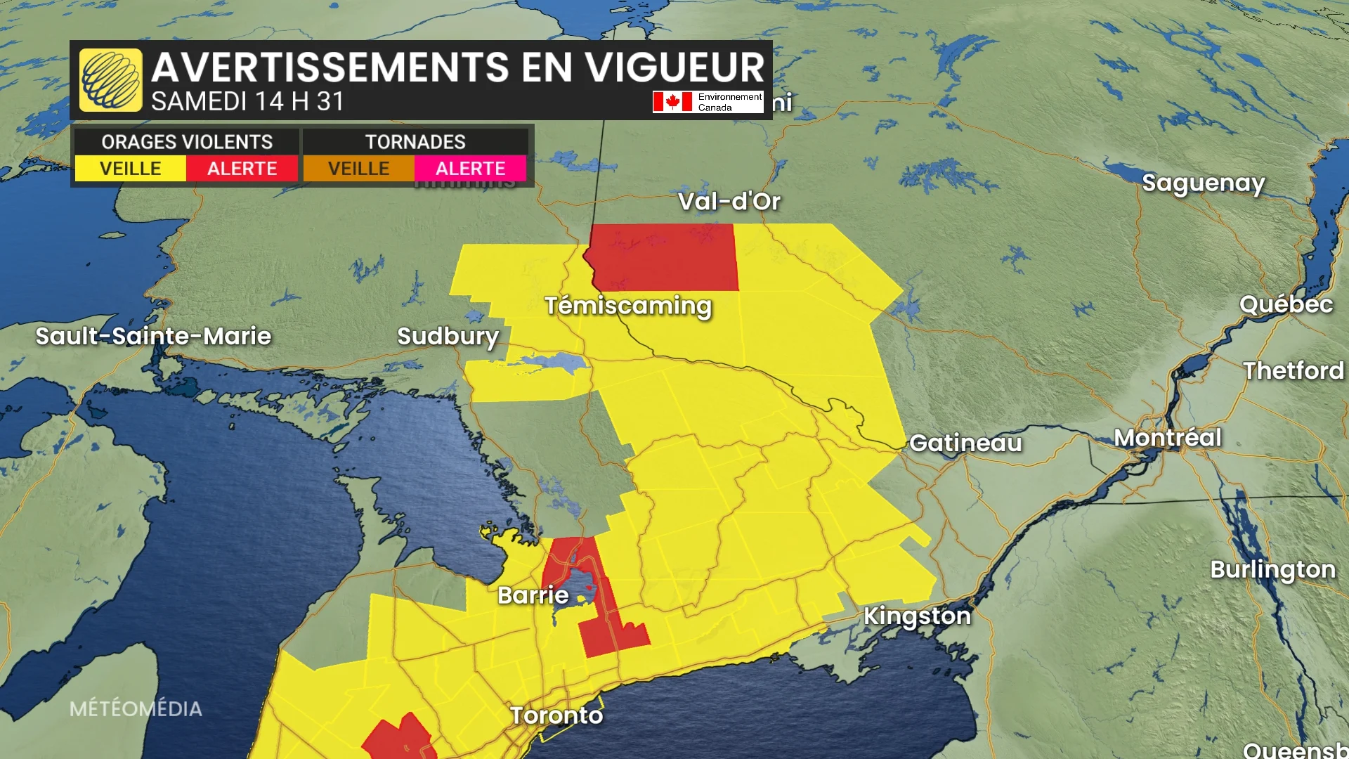 Orages violents : des alertes en vigueur