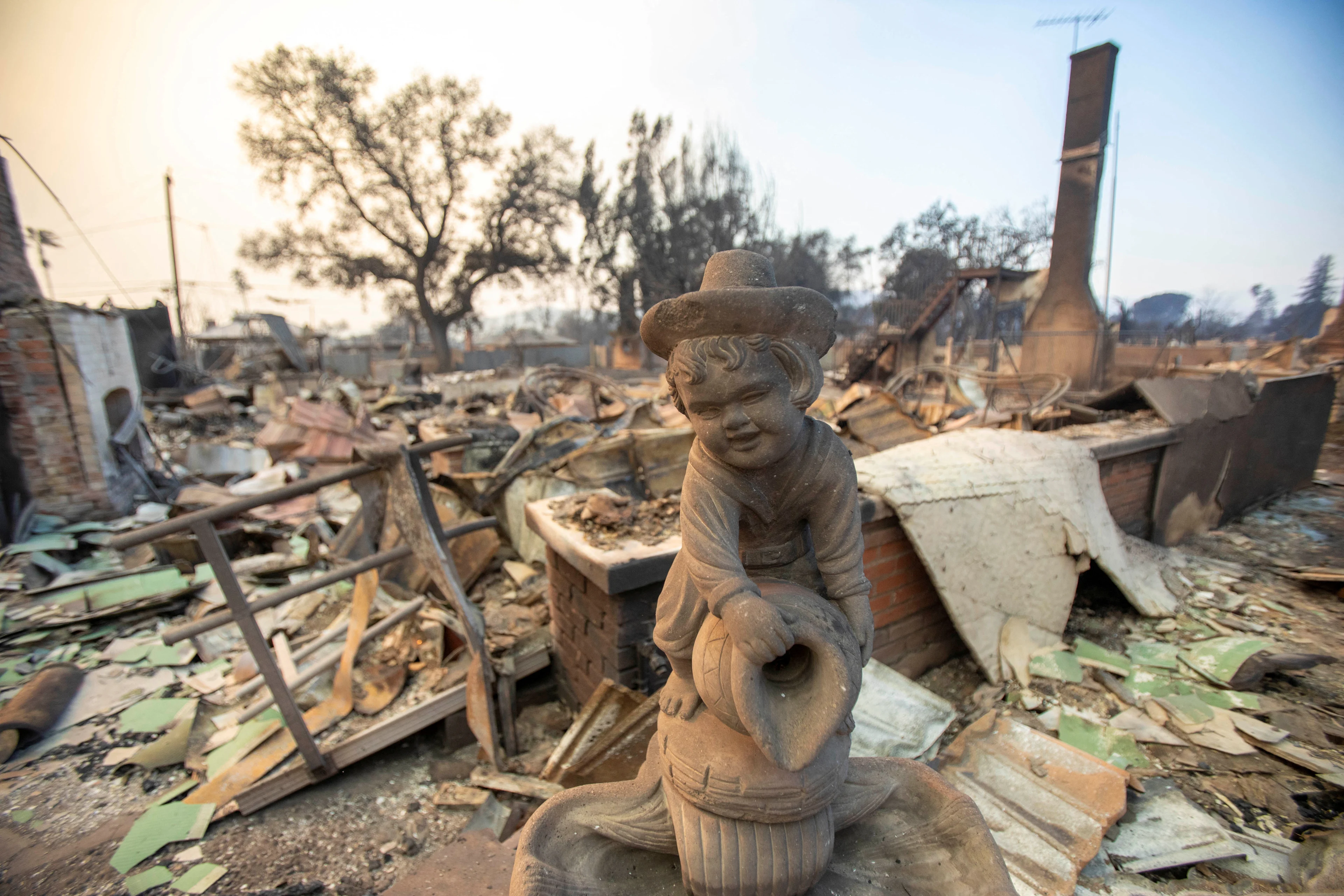 REUTERS: A burnt home is seen as the wildfires burn in the Los Angeles area, at the Eaton Fire in Altadena, California, U.S. January 9, 2025. REUTERS/Ringo Chiu