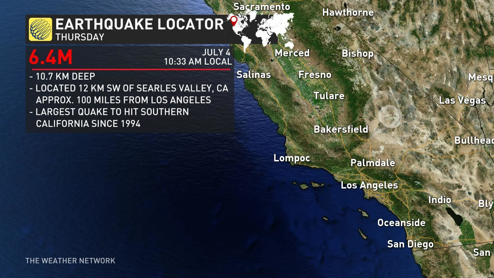 Strong earthquake strikes California, shaking felt in Los Angeles