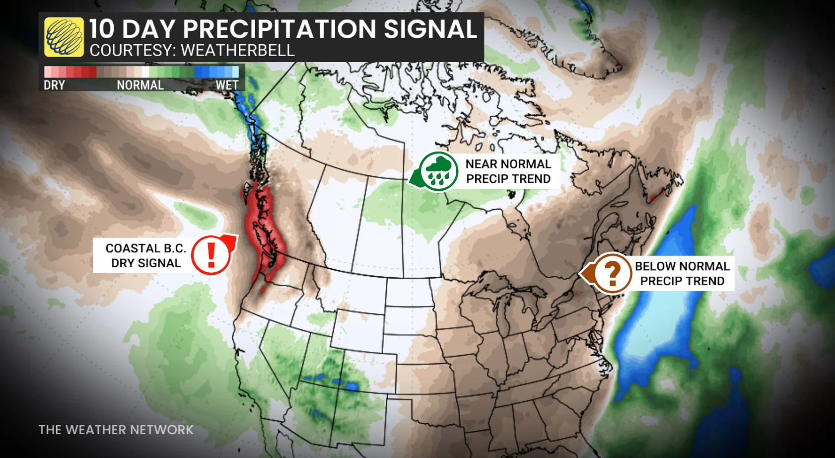 Canada 10 Day Precipitation Signal