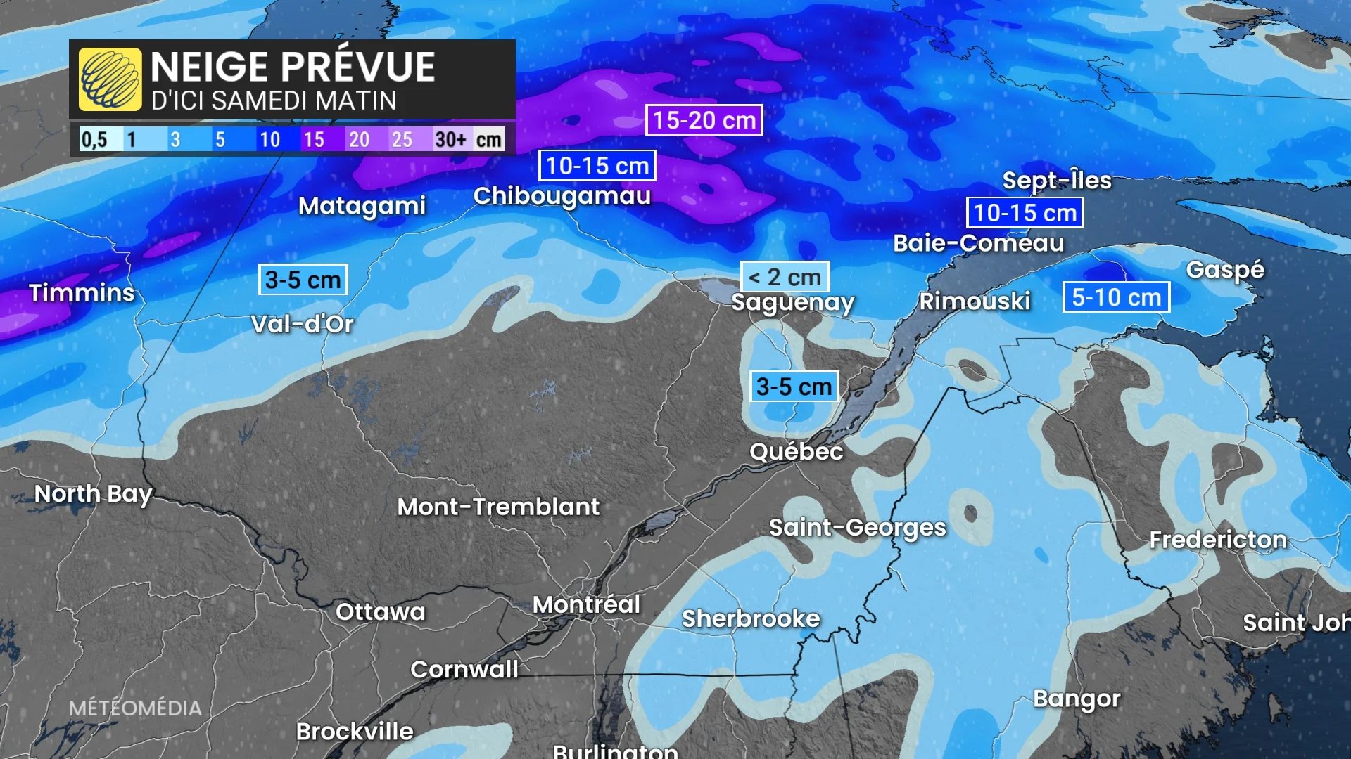 neige est du quebec d'ici samedi matin