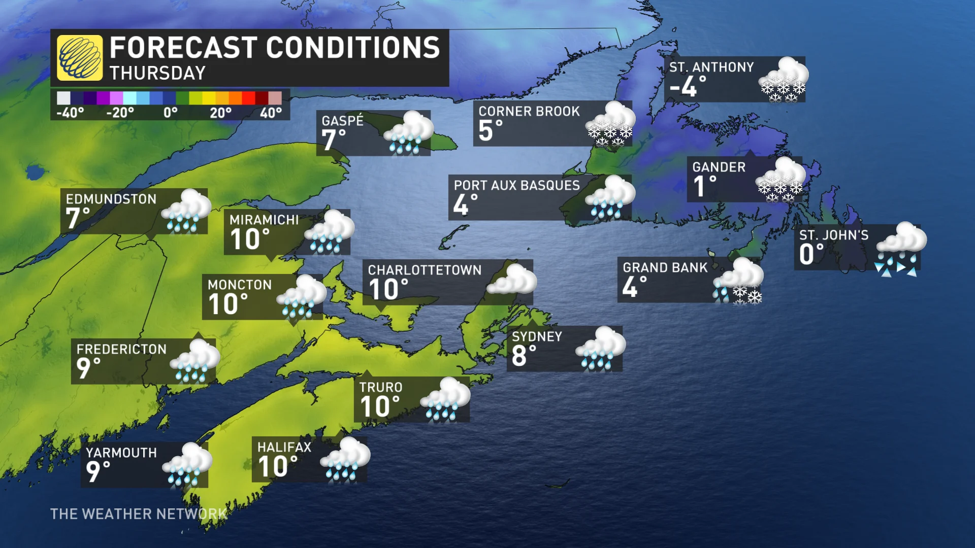 Baron - Thursday temperatures Atlantic Canada - Mar5