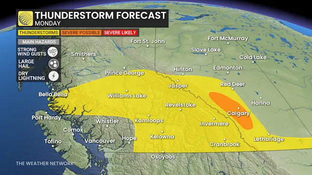 Wildfire worries rise in the West with severe storm risk in B.C ...