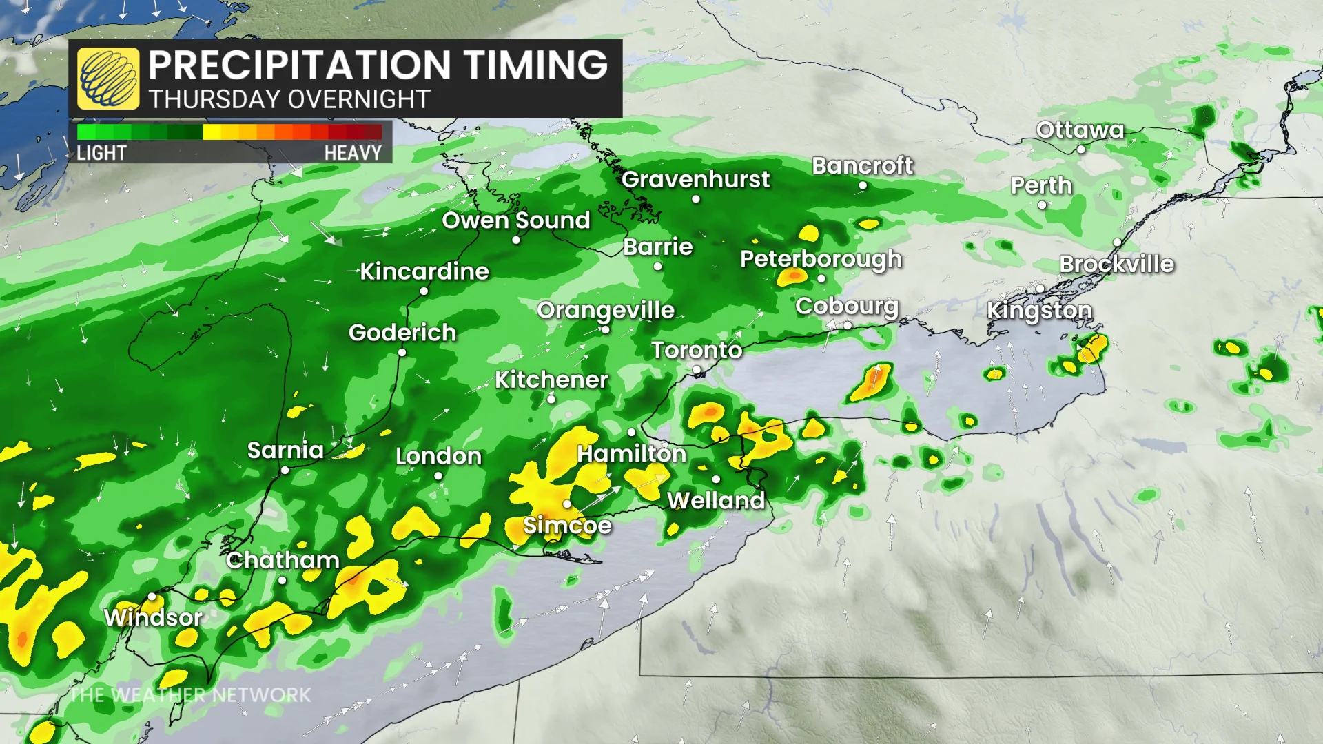 Southern Ontario Thursday overnight forecast rain - Sept. 30, 2026