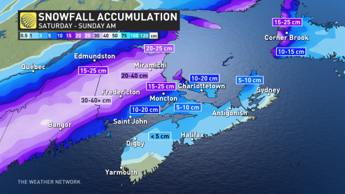 Dynamic storm to blanket Maritimes with snow, ice, soaking rains