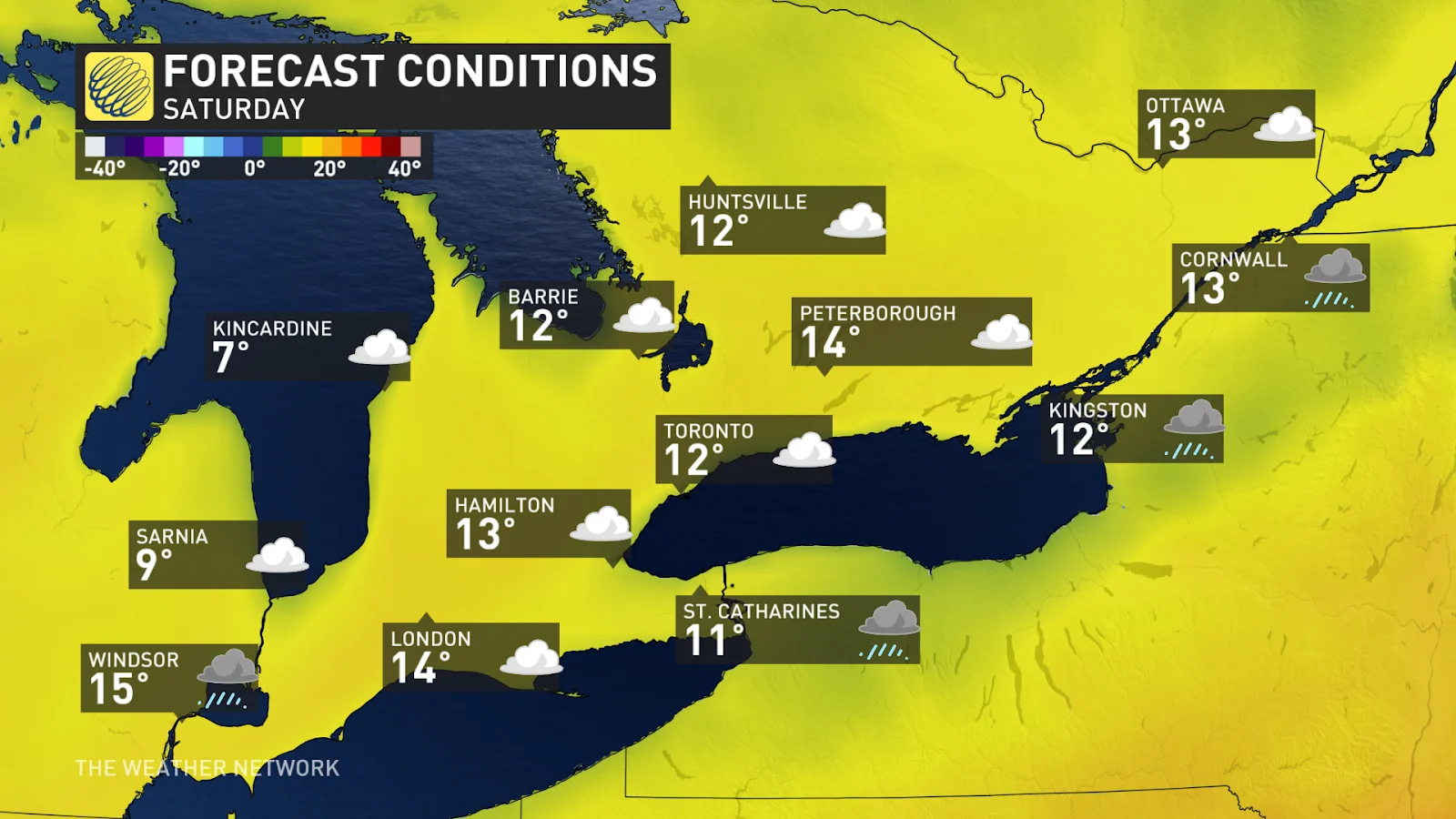 Ontario Saturday forecast conditions and temperatures - April 30, 2025