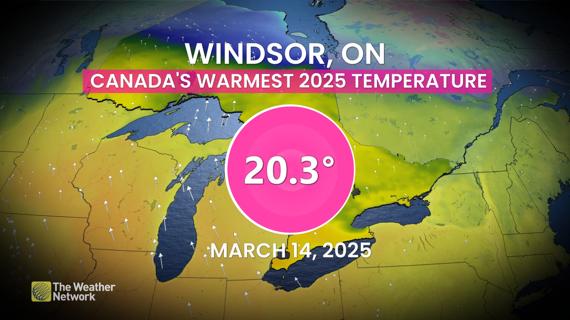 Canada first 20 degree temperature