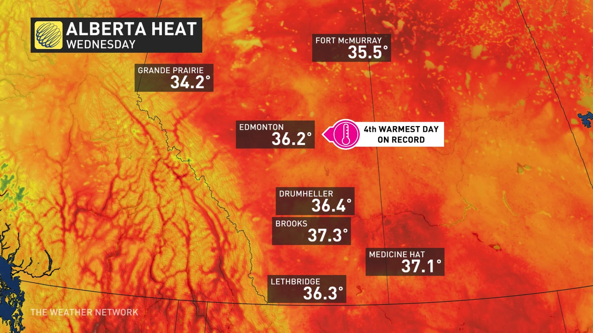 Baron - Edmonton warmest day