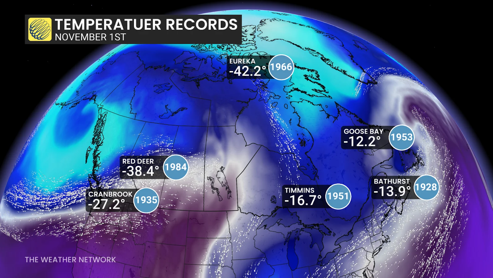 Canada, November, Temperature, Records, November 01, 2025. (The Weather Network/Tyler Hamilton)