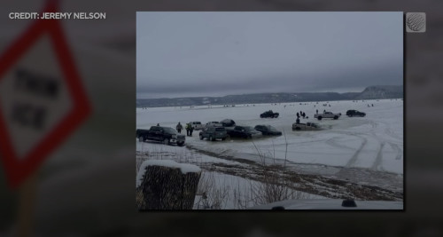 Six cars belonging to anglers fall through icy lake The Weather