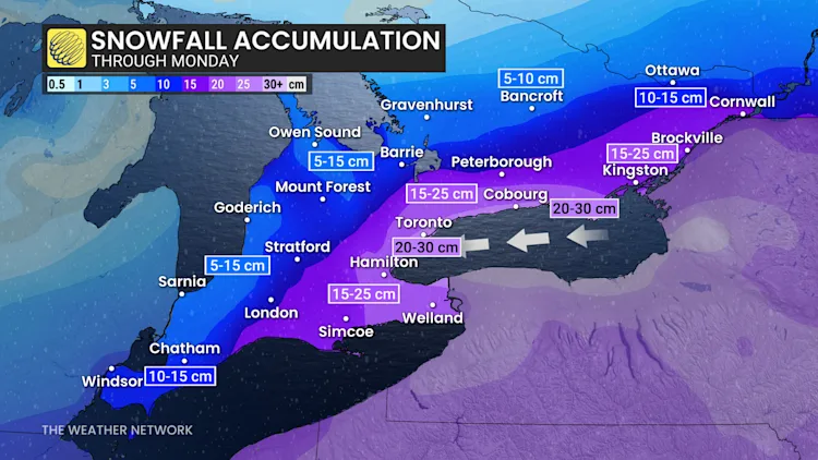 Widespread 20-30+ cm of significant snow expected in Ontario - The ...