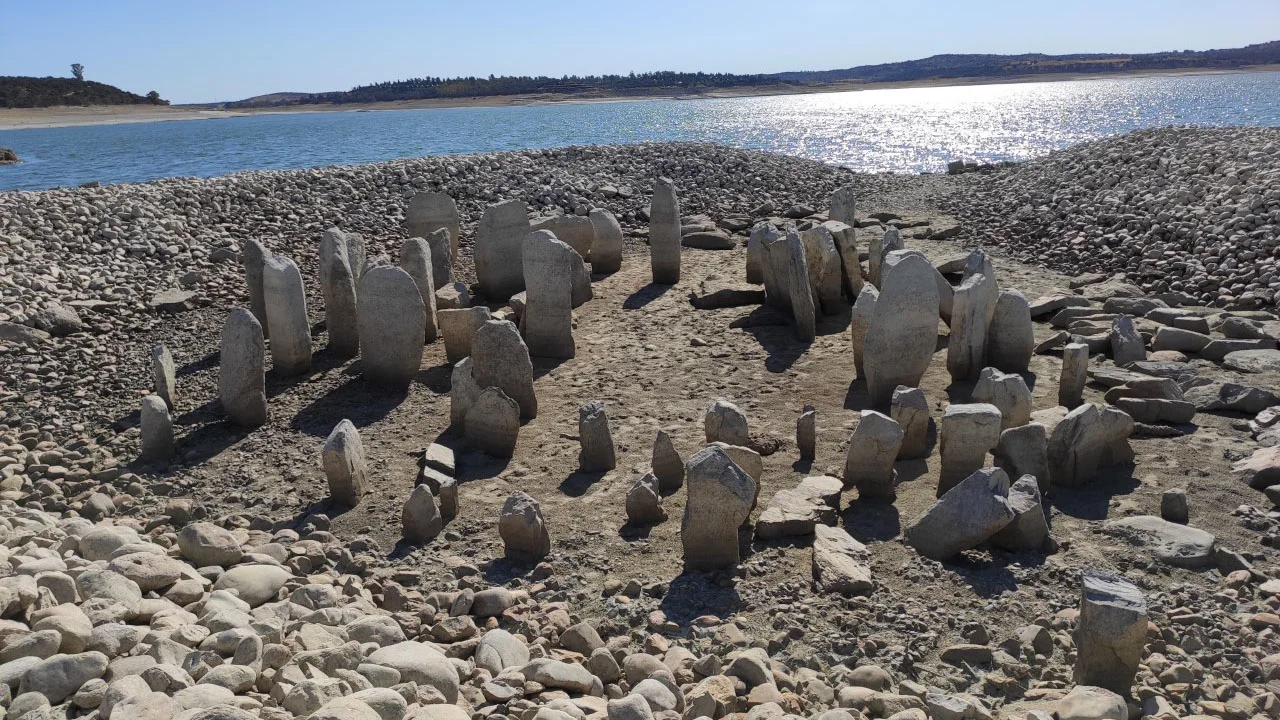 Submerged 'Spanish Stonehenge' resurfaces following intense drought