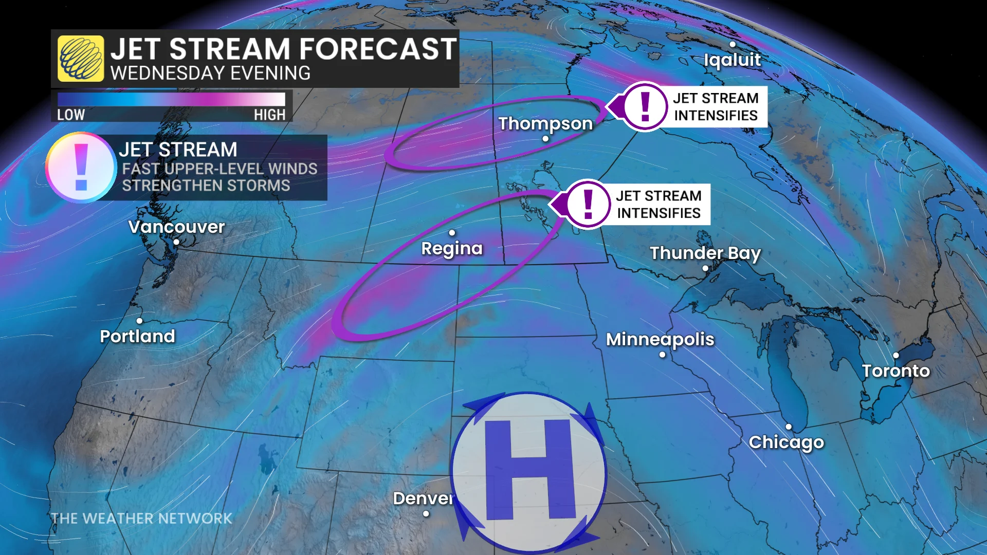 Prairies jet stream forecast Wednesday evening
