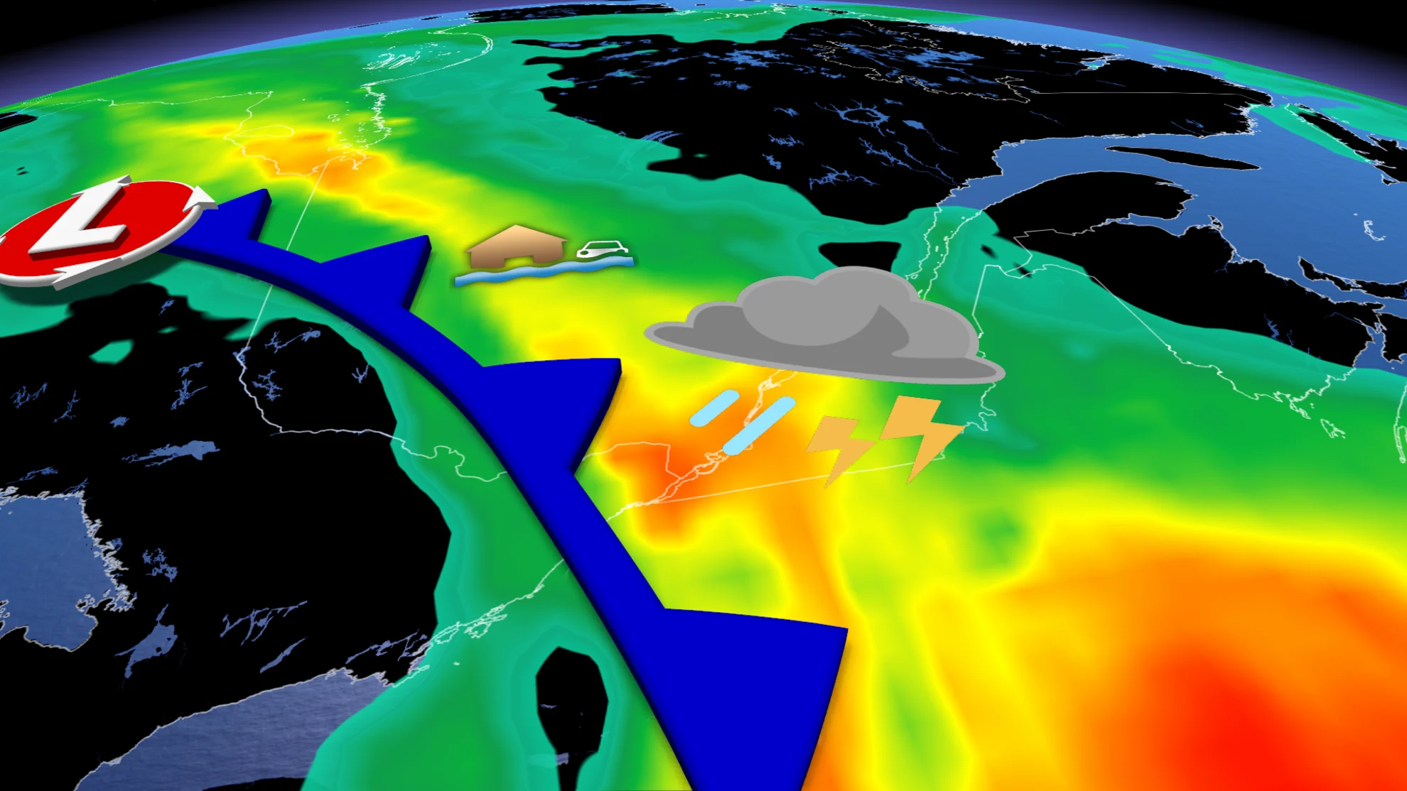 Heightened flood threat with thunderstorms, and days of heavy rain across Quebec. See the timing and impacts, here