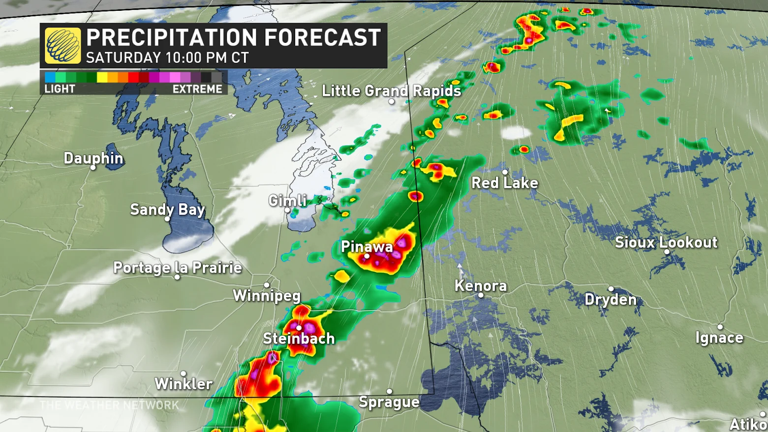 Manitoba Ontario Precip Saturday 10pm