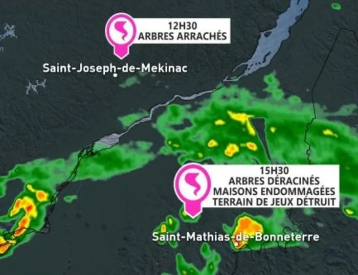 Deux municipalités du Québec frappées par des tornades