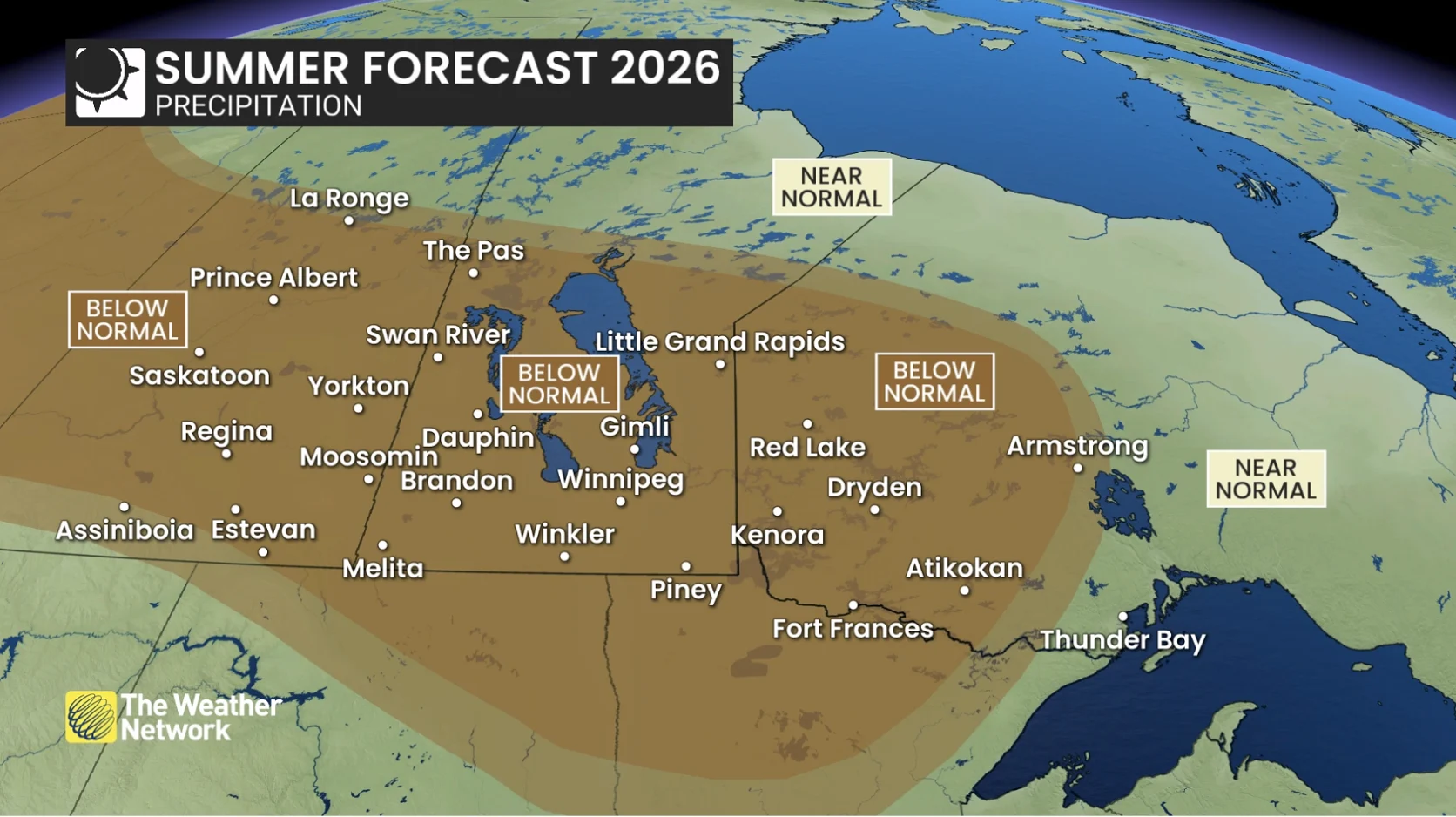 Summer 2026 - Prairies Precip outlook