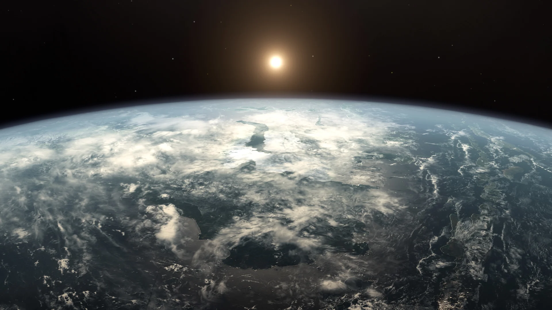 Point de vue de l'espace sur la terre
