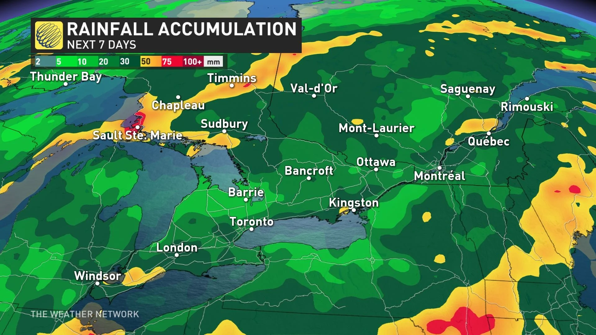 Ontario rainfall amounts through next seven days_May 25