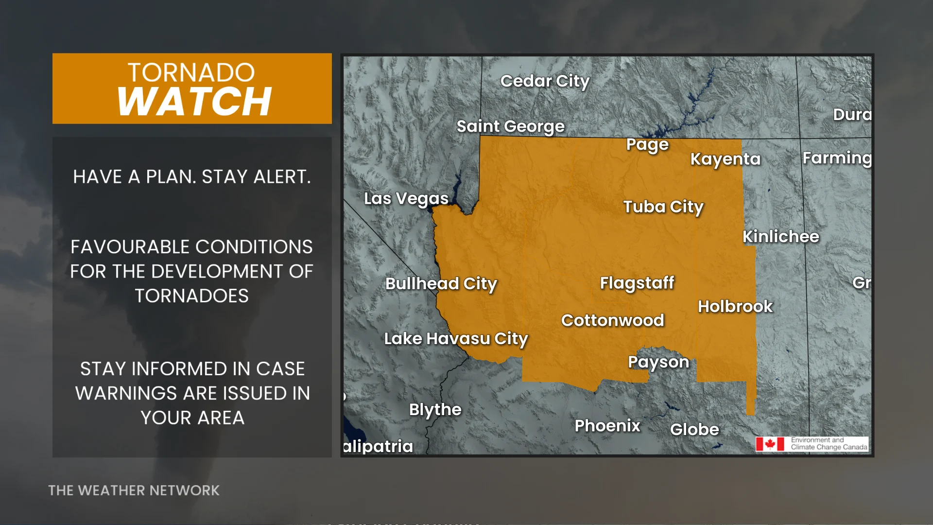 U.S. Southwest tornado watch (Arizona)