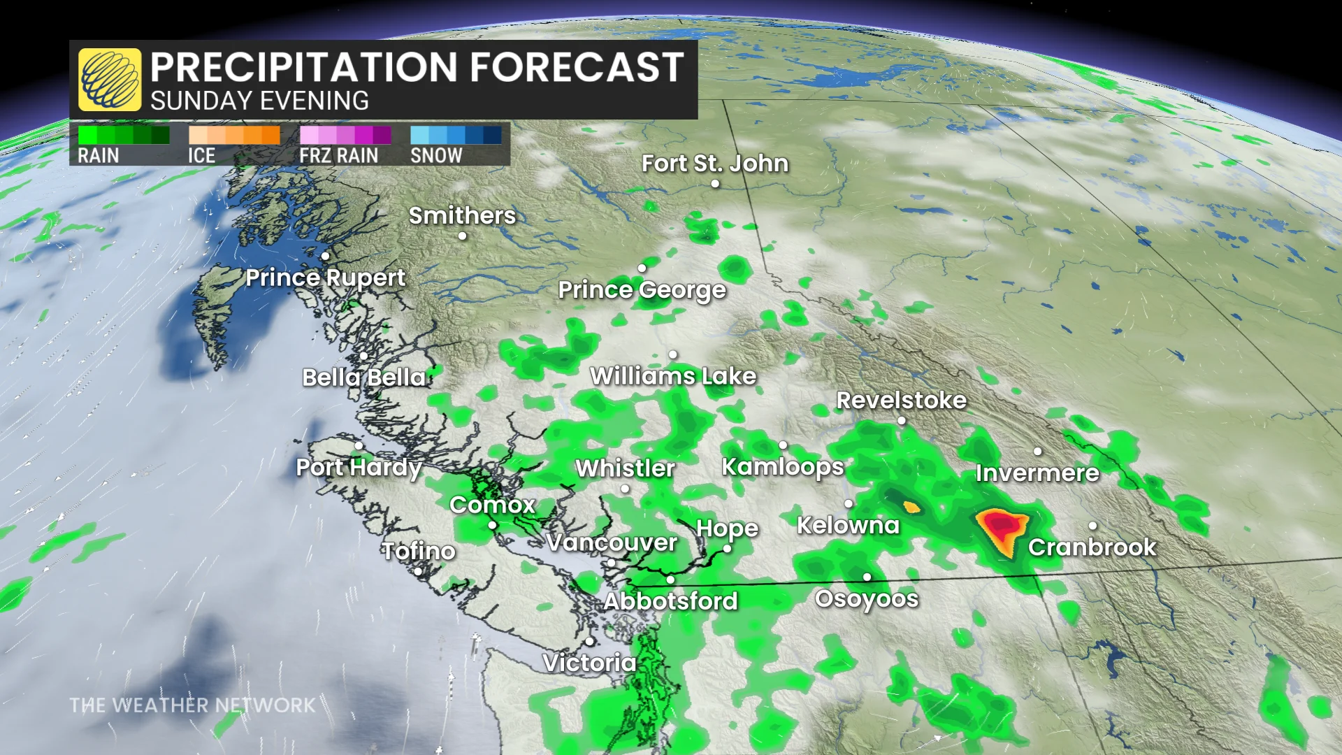 Baron - BC Sunday evening precipitation - Sept5