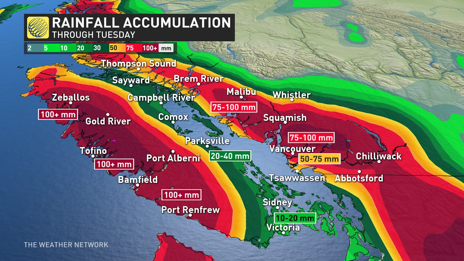 BC rainfall amounts Dec 4 2023
