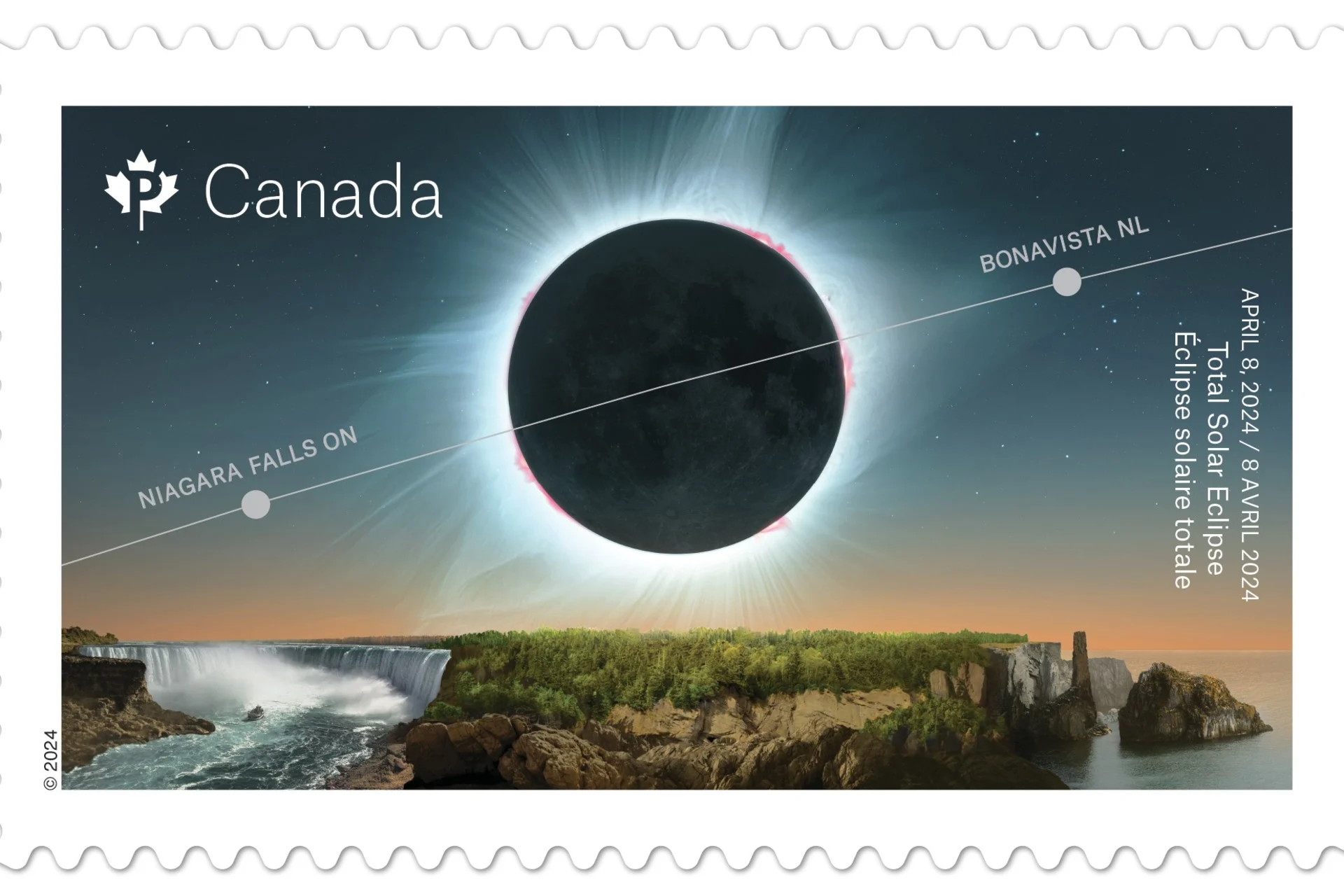 Un timbre commémoratif consacré à l’éclipse solaire