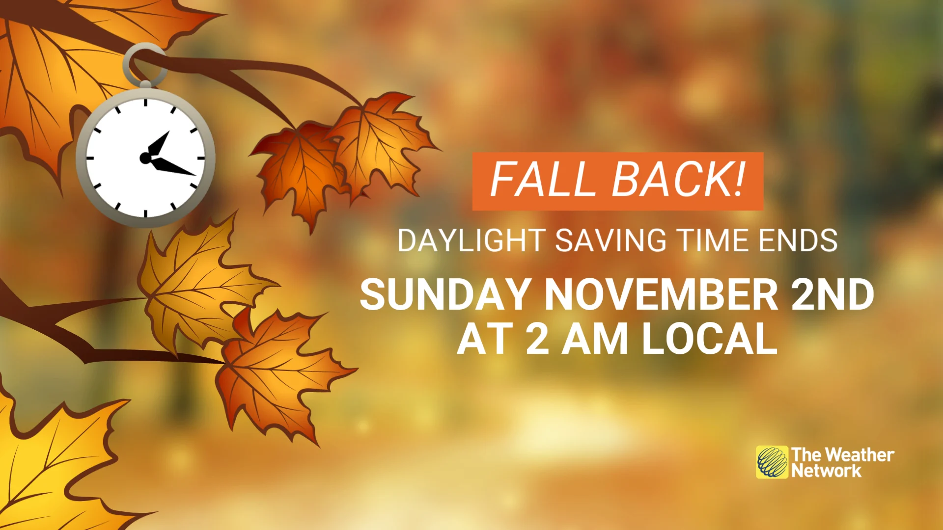 Fall 2025: Daylight saving time ends at 2 a.m. local time
