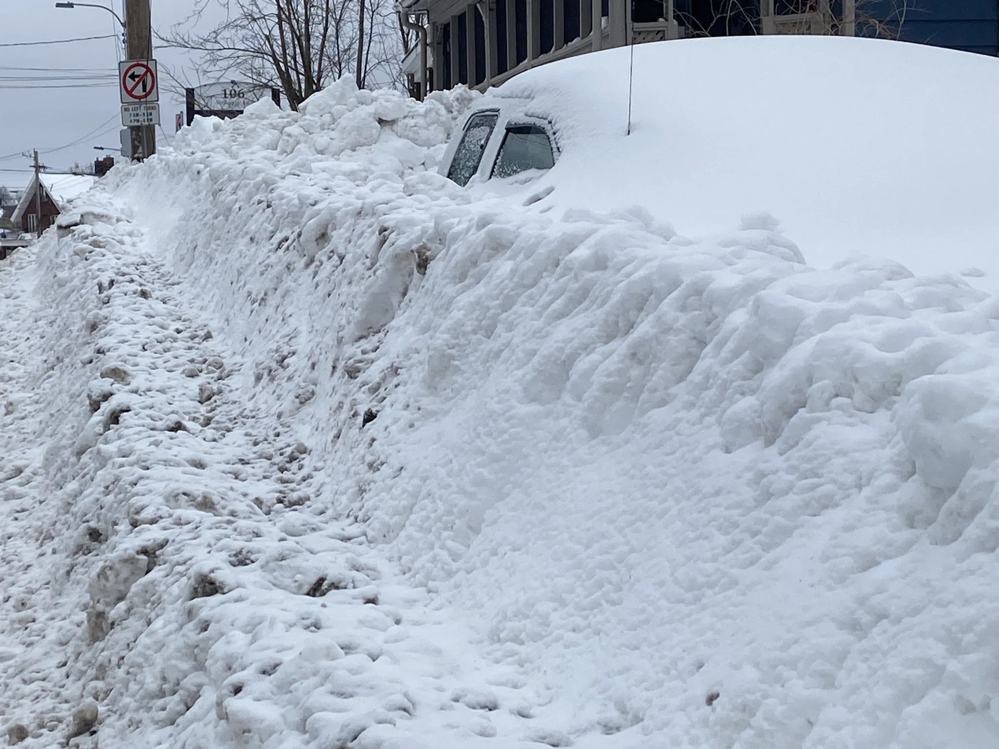 Nathan Coleman - New Glasgow Nova Scotia snow clean up - Feb 7, 2024. 1 | Car, buried, snow, winter storm, snowstorm, blizzard, snowbank, sidewalk