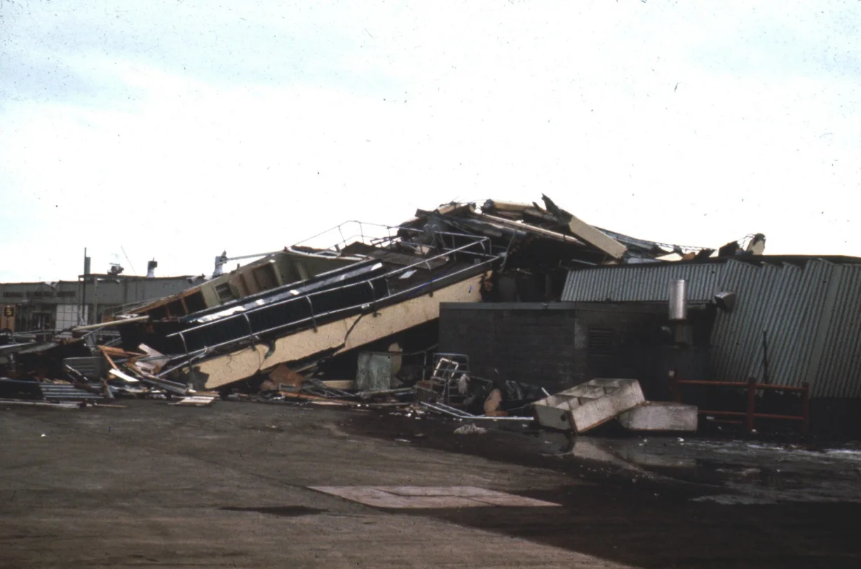 Anchorage International Airport, Anchorage, Alaska. 1964. Damage From Seismic Vibration: Damage to Buildings Courtesy USGS