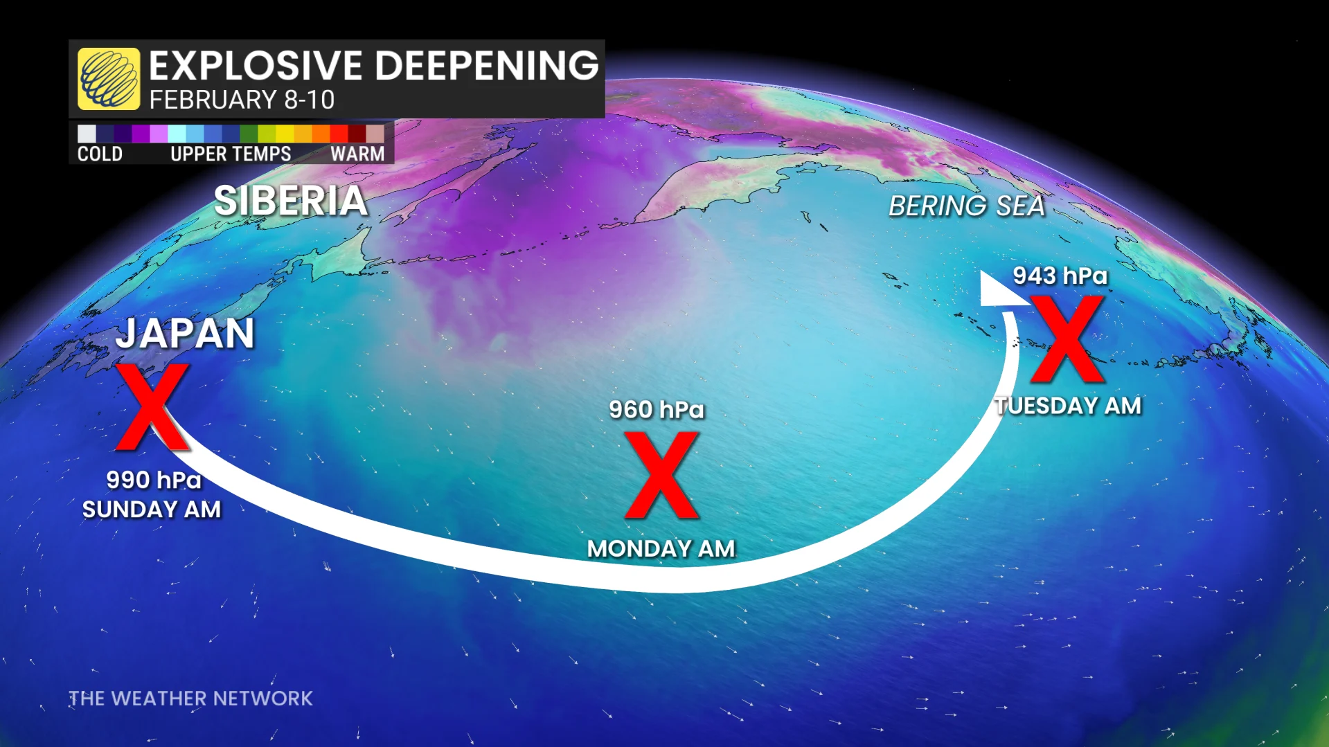 Explosive deepening Feb. 8-10
