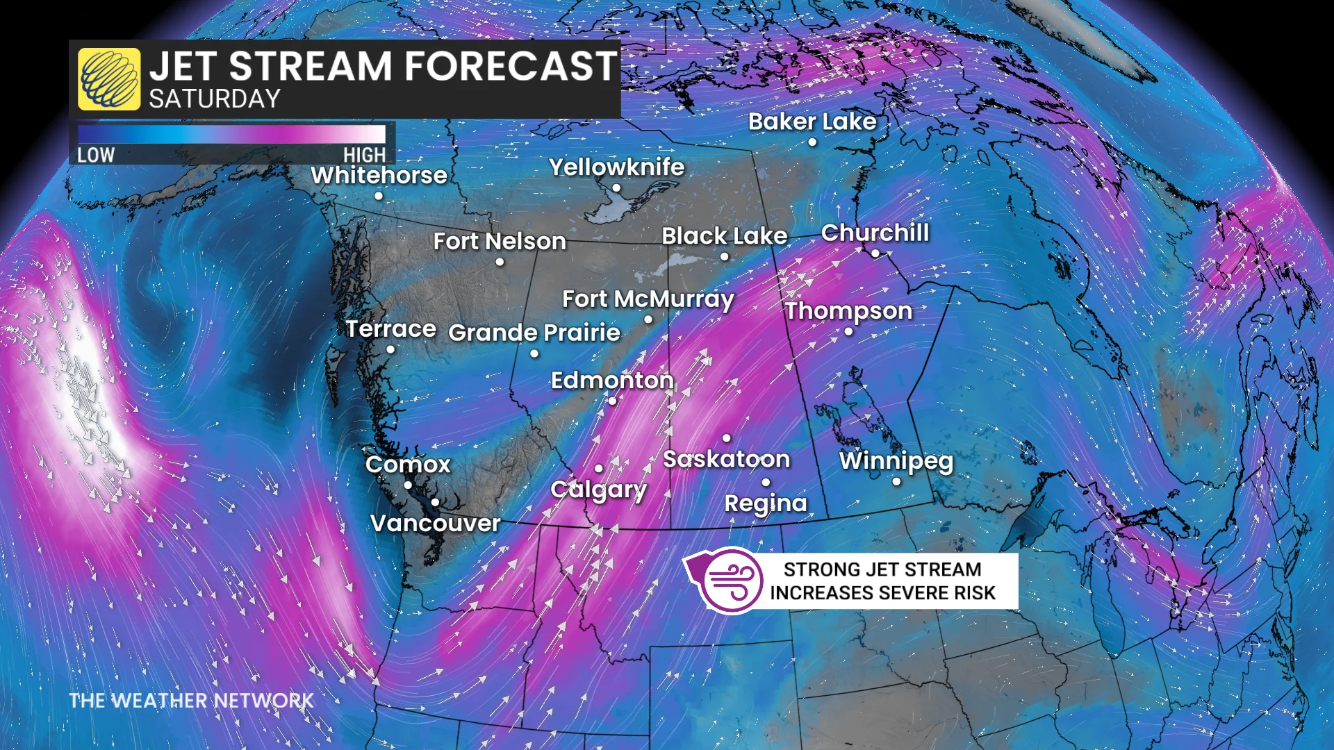 Saskatchewan jet stream Saturday