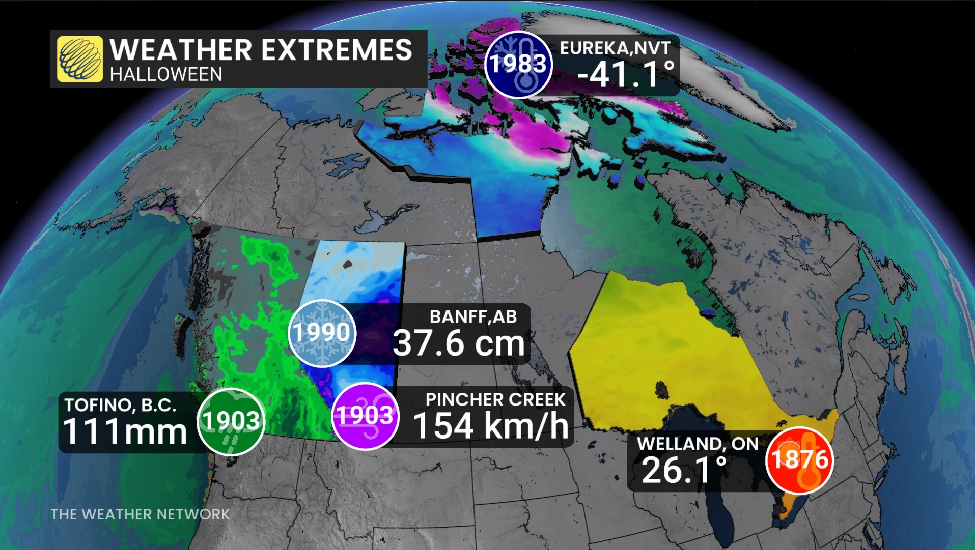 Halloween weather extremes