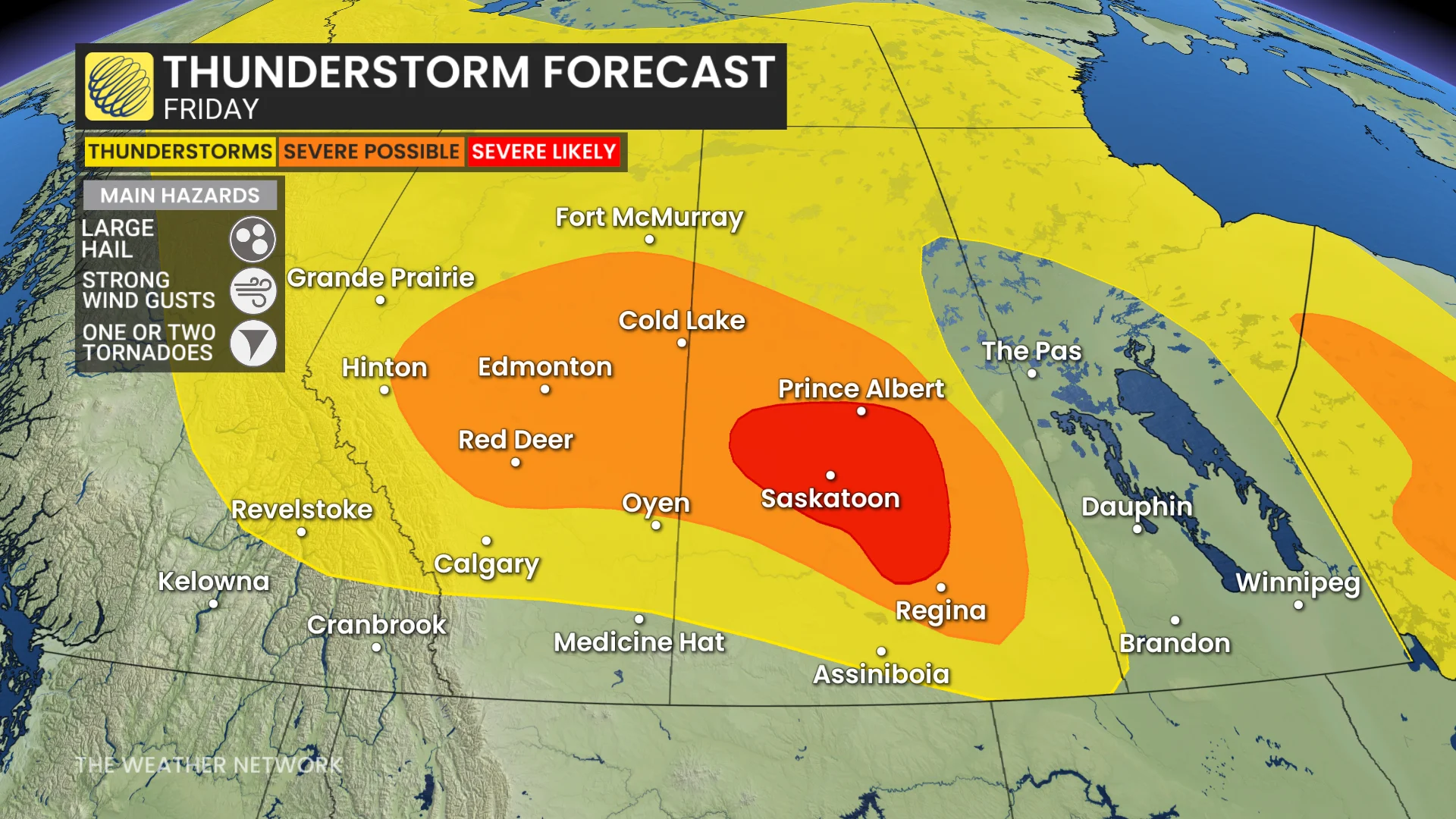 Baron - Prairie thunderstorm risk Friday UPDATED - July 10