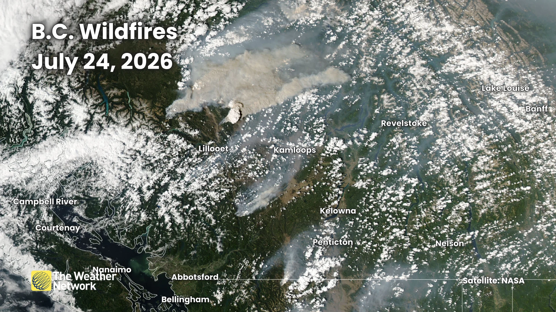 B.C. Wildfire Satellite July 24 2026