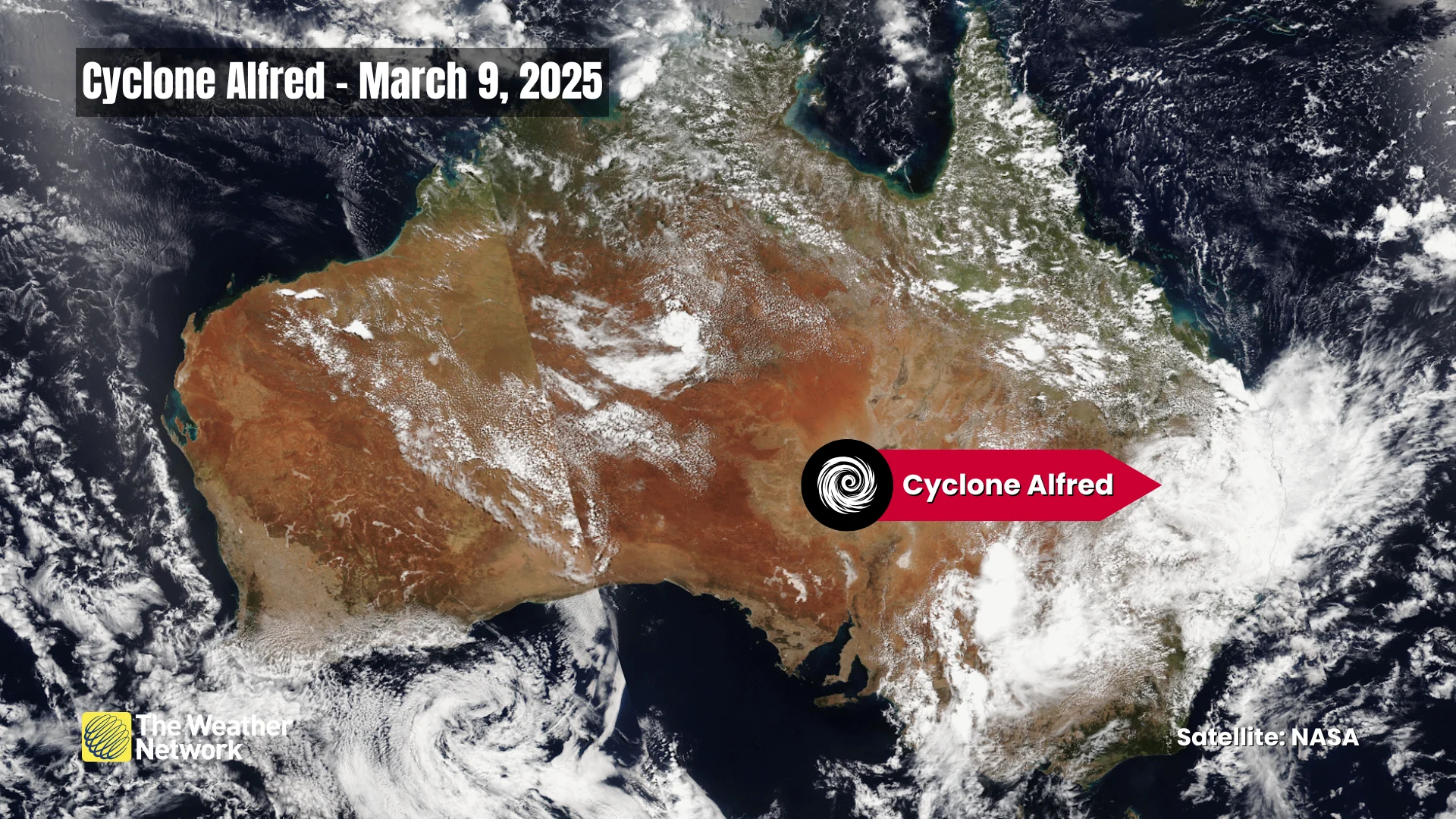 Australia Cyclone Alfred Satellite March 9, 2025