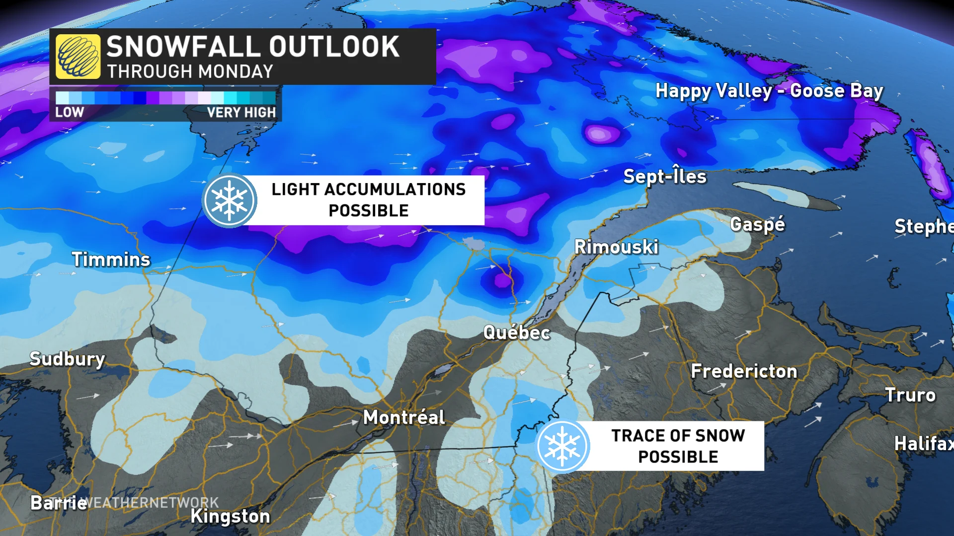 Quebec snowfall forecast - April 18, 2024  (2)