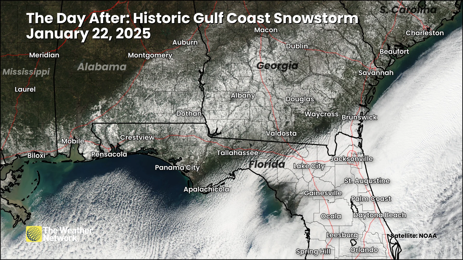 Florida Snowstorm January 2025 Satellite Image