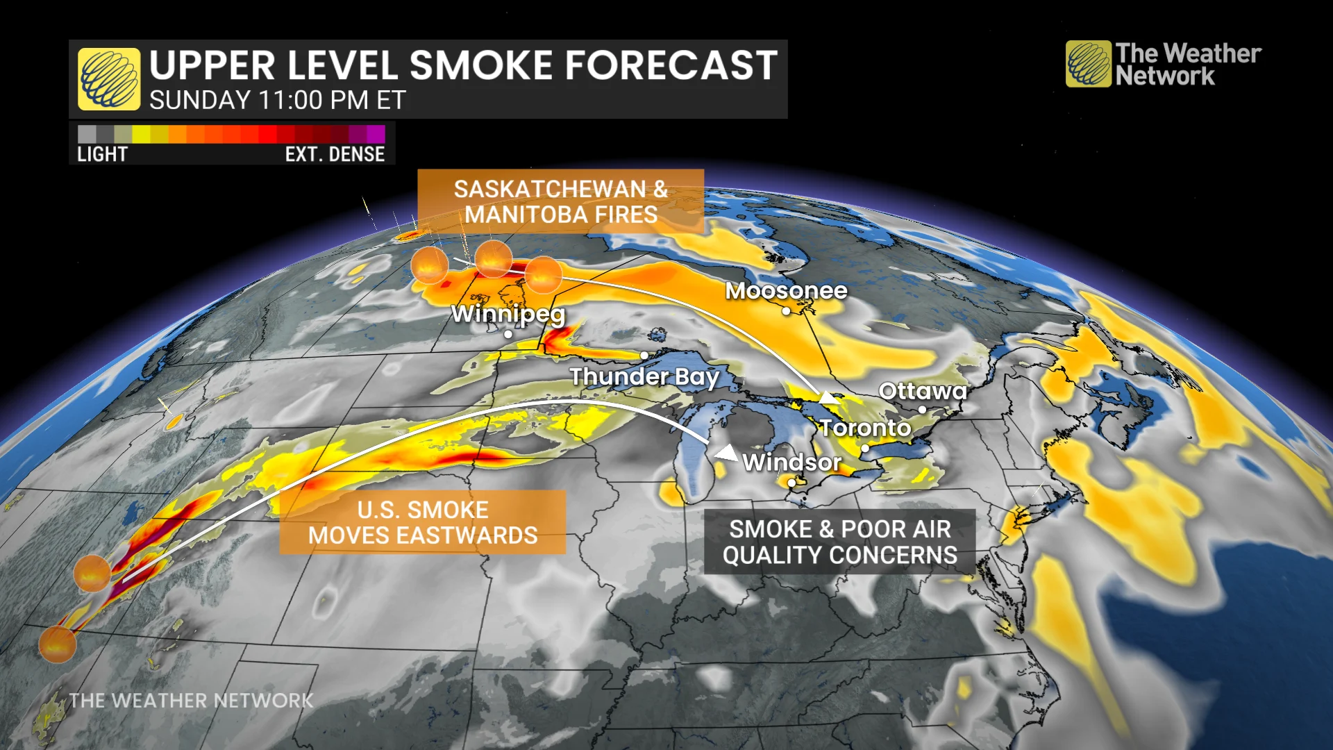 Ontario smoke forecast Monday
