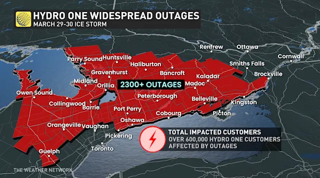 Ontario town in state of emergency as potent ice storm persists Sunday ...