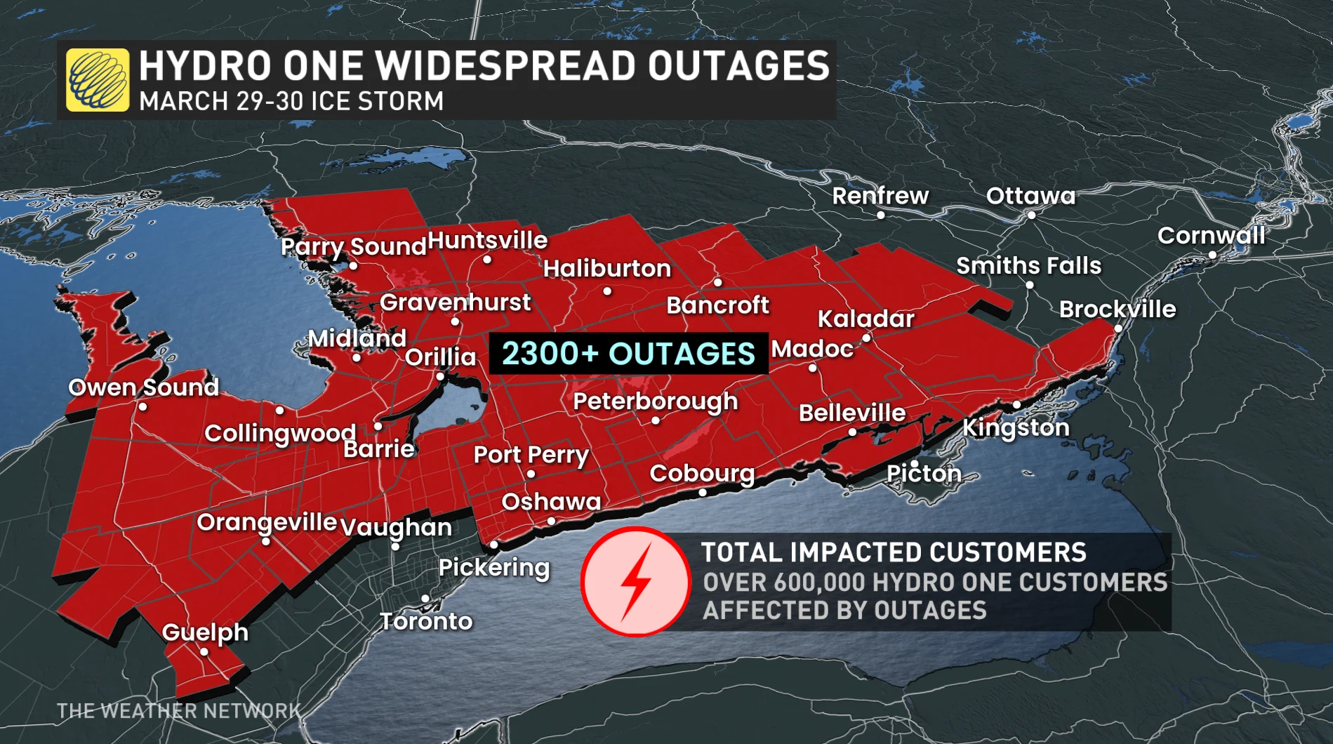 Ontario Power Outages Sunday PM