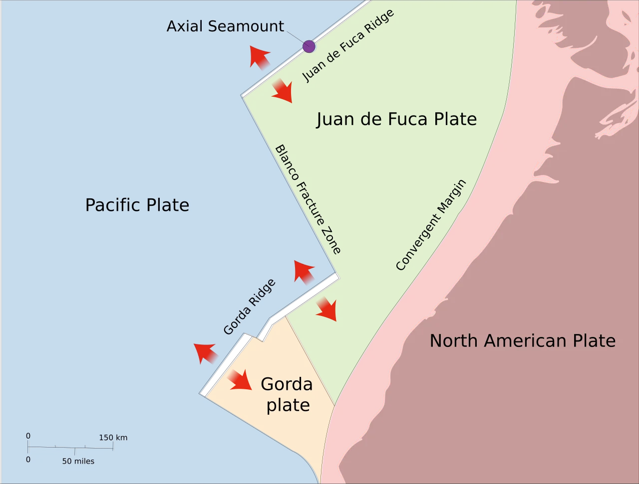 Axial Seamount location on Juan de Fuca plate (United States Geological Survey)
