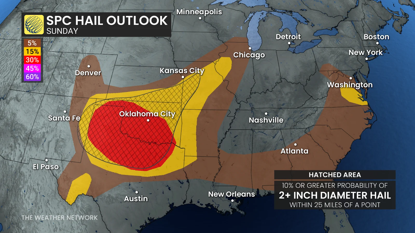 Sunday SPC severe hail outlook