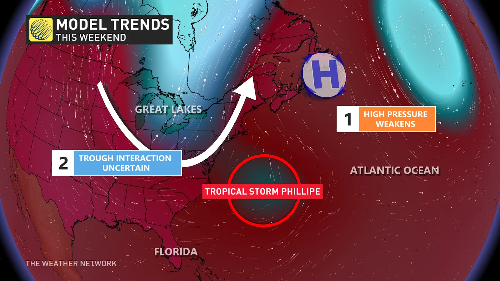 Eastern Canada troughs and ridges Oct 4 2023