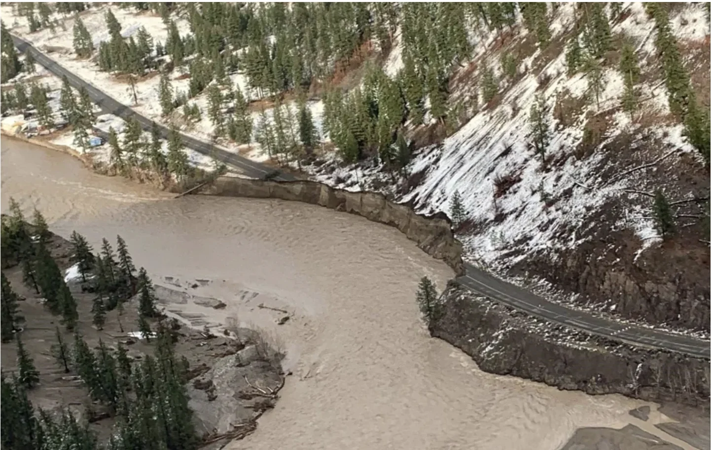 B.C. Ministry of Transportation: Flooding took out large portions of Highway 8 west of Merritt, B.C. (B.C. Ministry of Transportation)