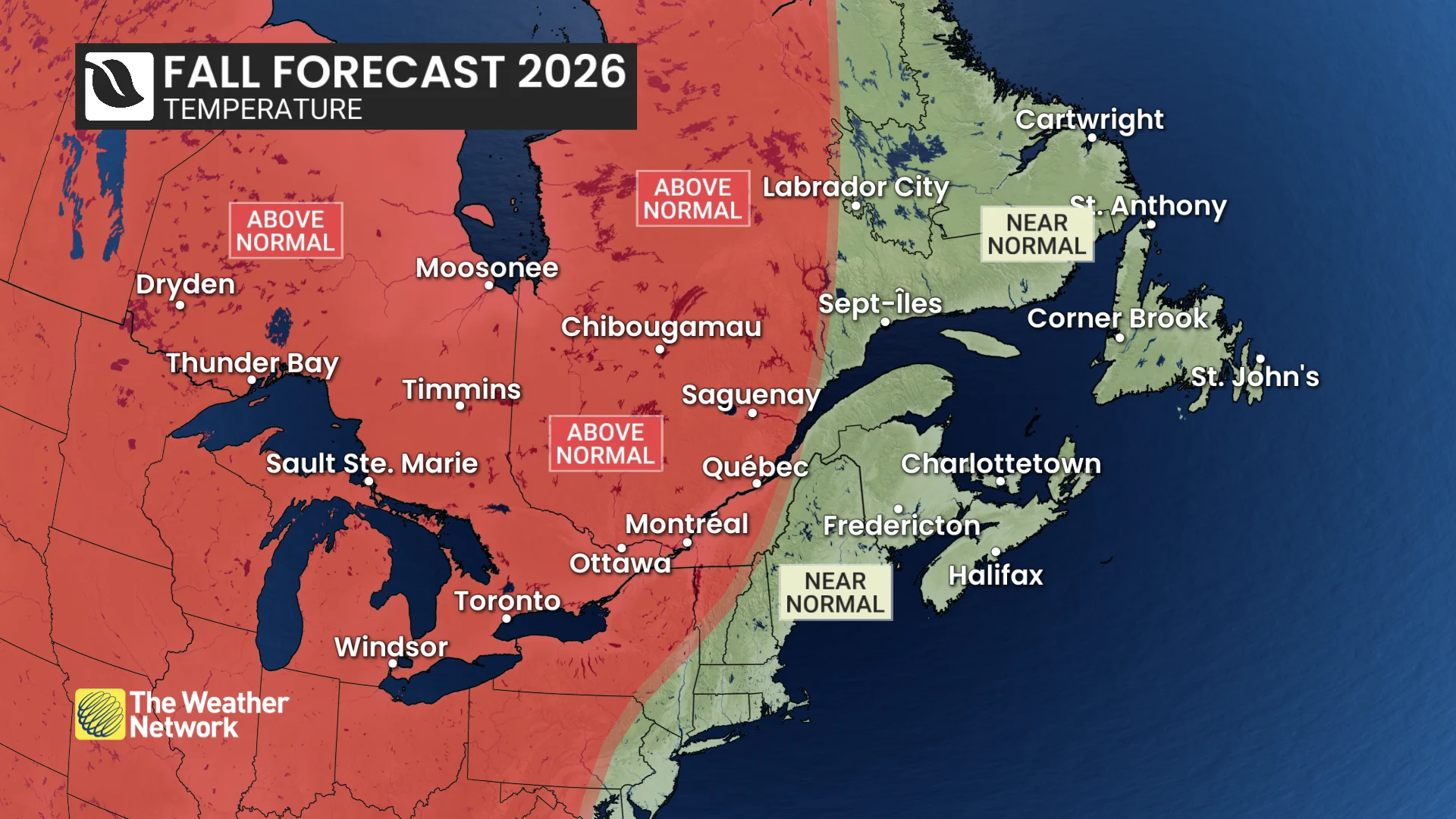 Fall 2026: East Temperature Outlook