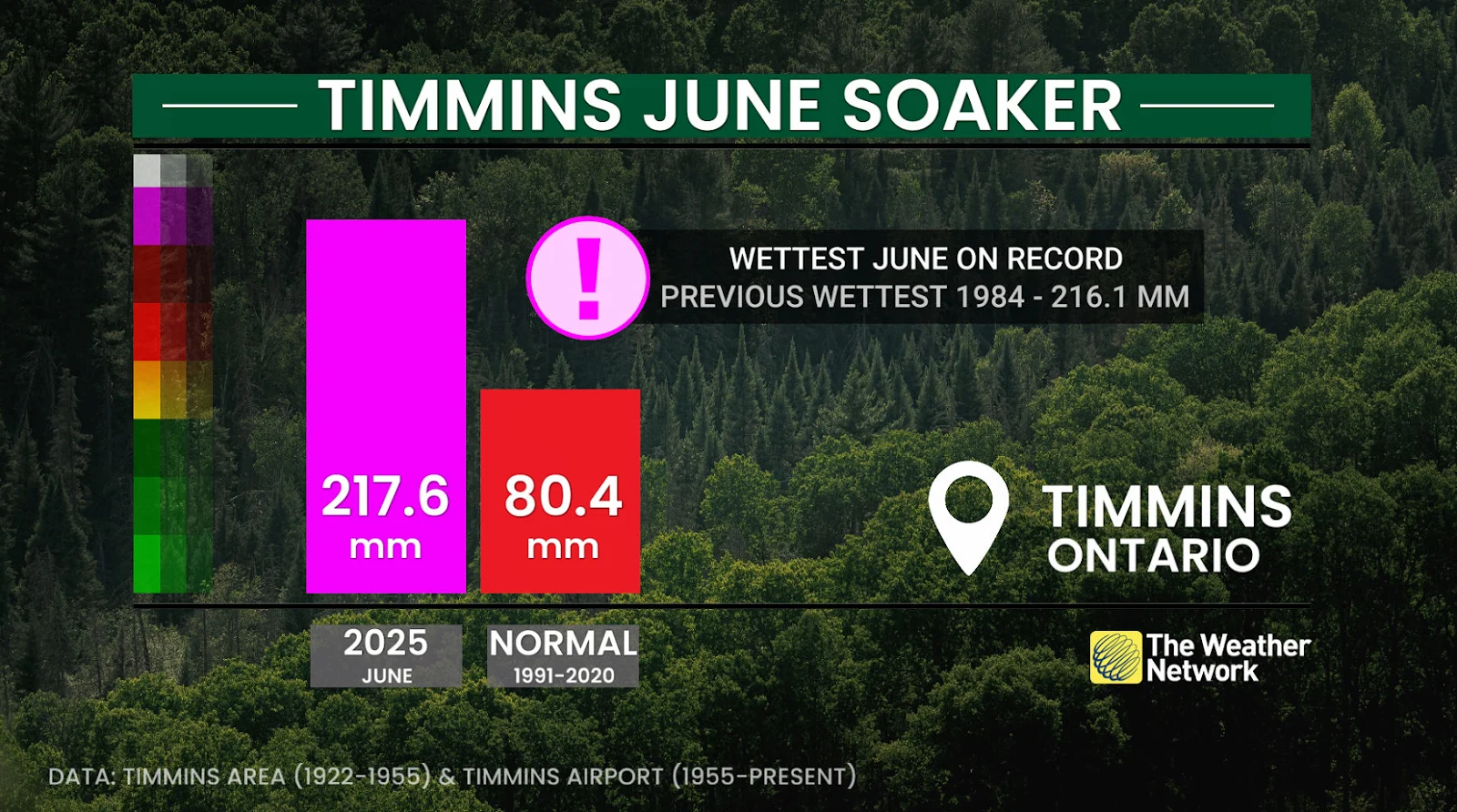 Timmins, June, Rainfaill, Rain, Soaked, Ontario, July 01, 2025. (The Weather Network/Tyler Hamilton)