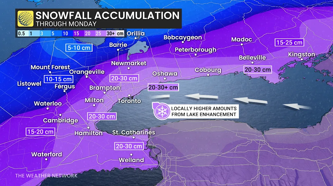Disruptive snow, 20-30+ cm expected in southern Ontario - The Weather ...