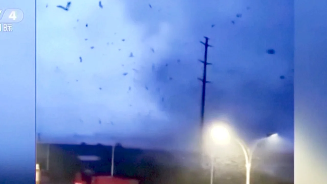 China tornado/CCTV/REUTERS